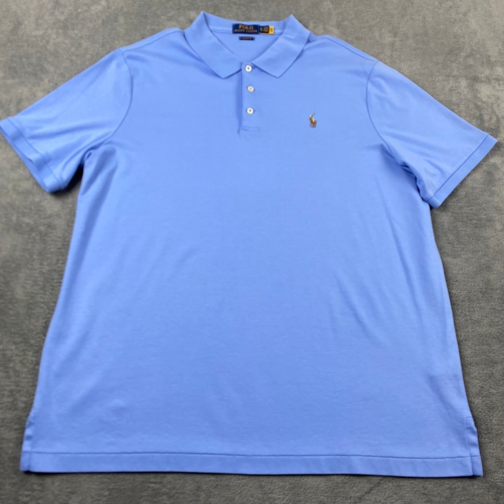 Polo Ralph Lauren Mens XL Polo Shirt Blue Classic Fit Short Sleeve Pony Logo
